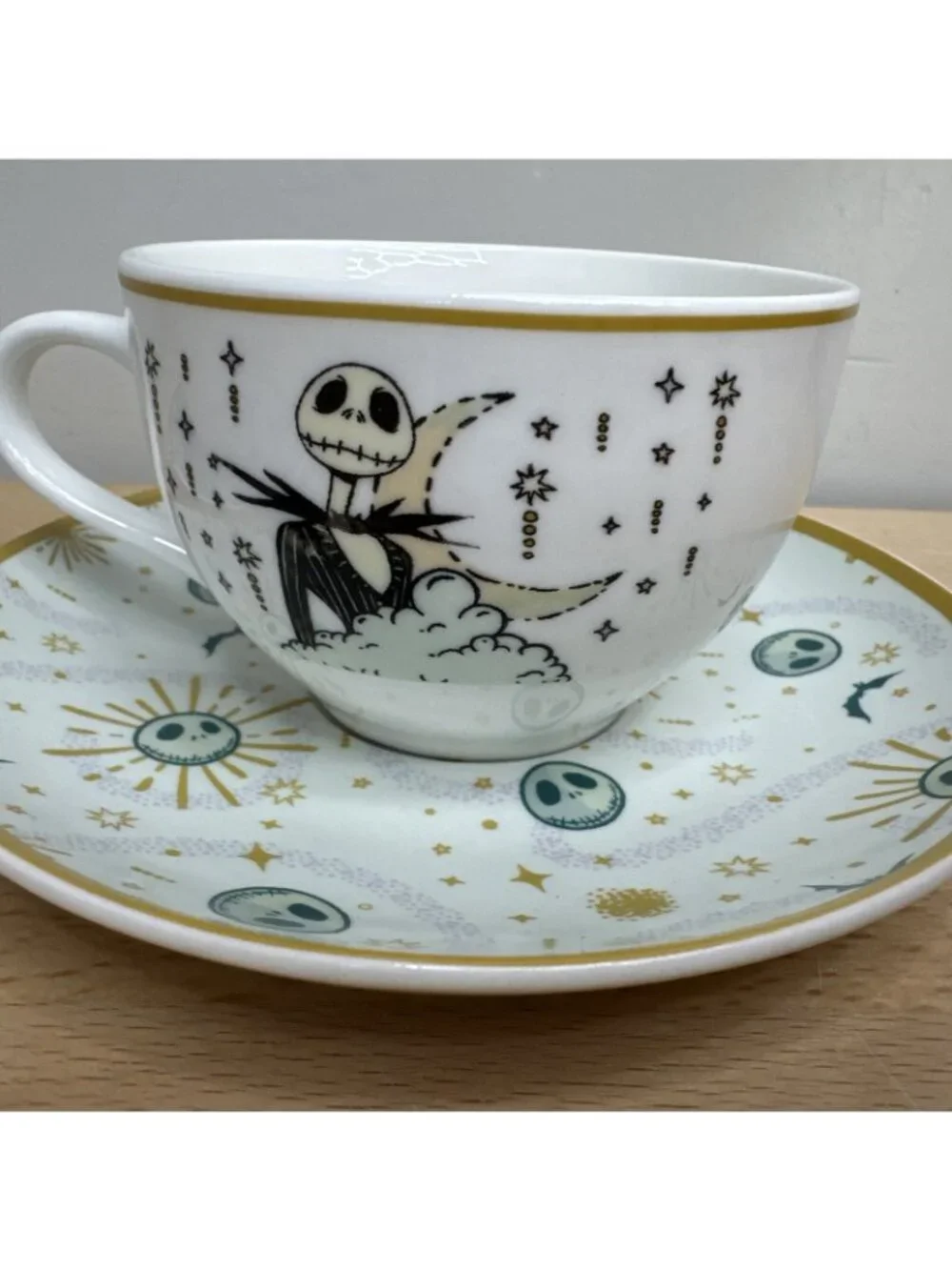 Tim Burtons Nightmare Before Christmas 6.7 Oz Mug & Saucer Set Jack Sally Design - Picture 10 of 16